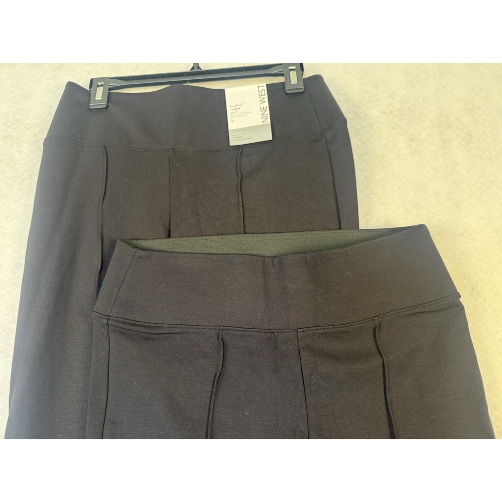 Nine West Stretch Bundle Legging Women L Black Mid Rise Tummy Control Skinny NWT